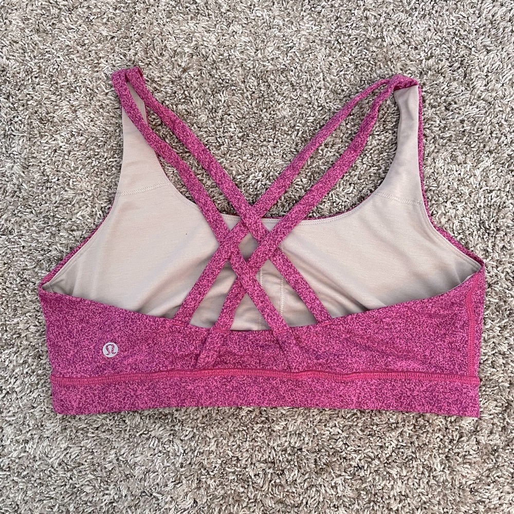 lululemon energy bra sports bra size 10 pink